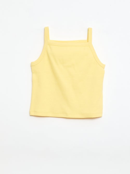 Débardeur uni fines bretelles côtelé - Kiabi