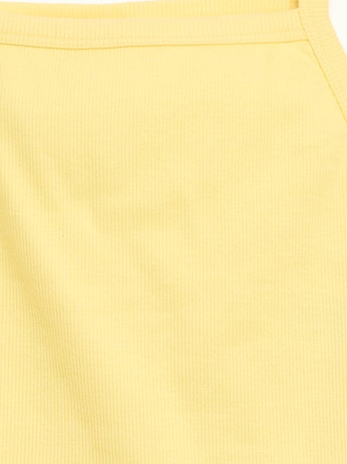 Débardeur uni fines bretelles côtelé - Kiabi