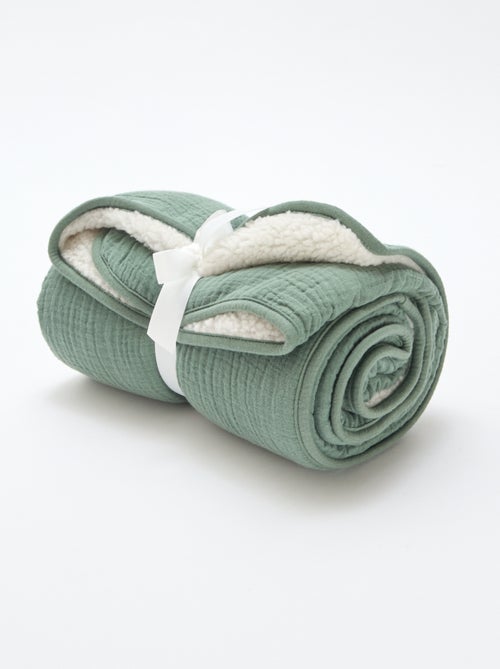 Decke aus Baumwollgaze und Fleece - Kiabi
