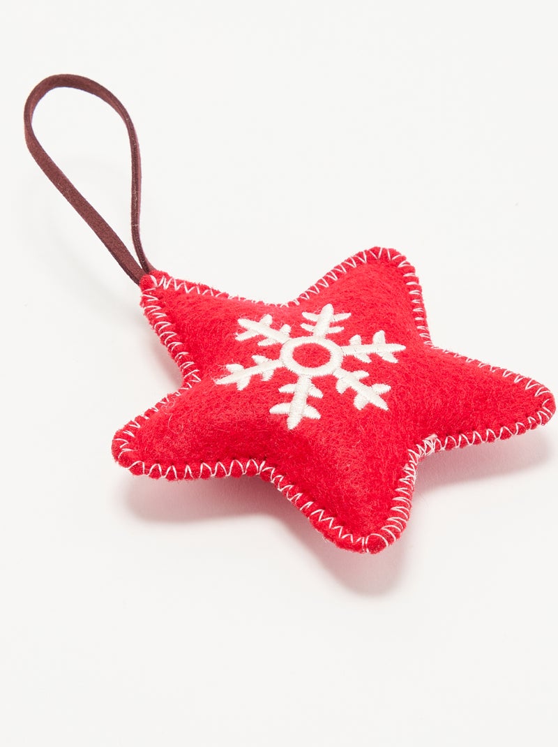 Décoration de Noël en feutrine Rouge - Kiabi