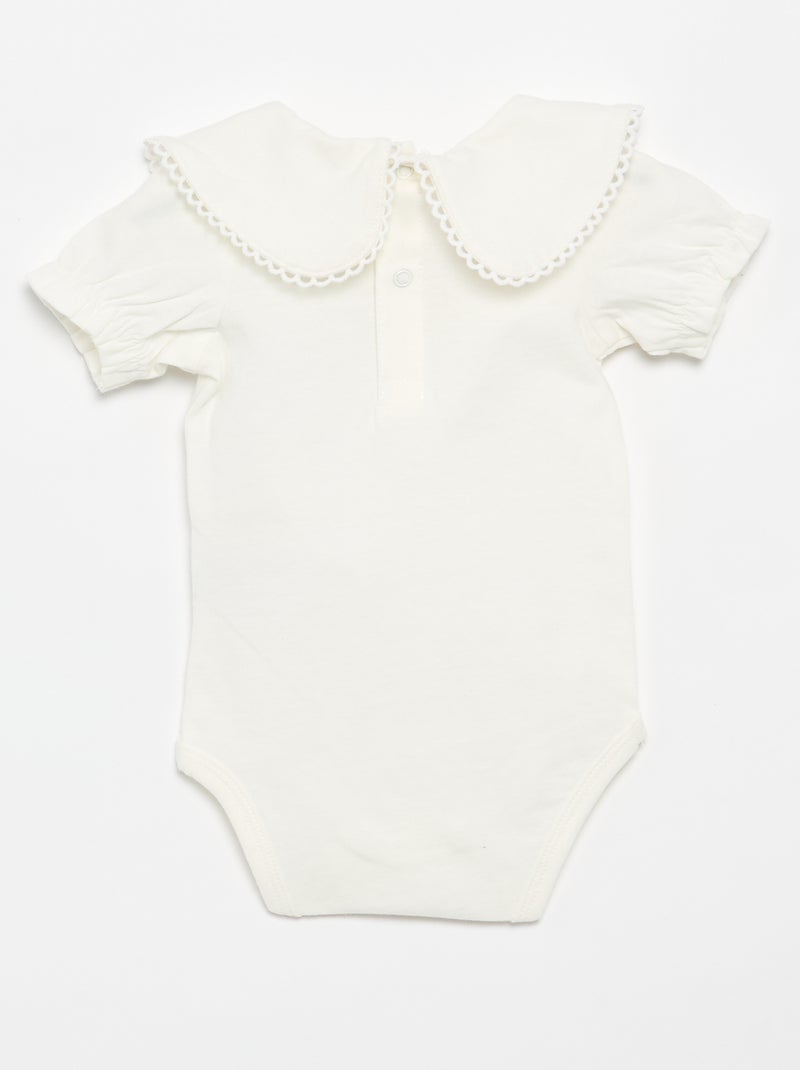 Decorative collar bodysuit White - Kiabi