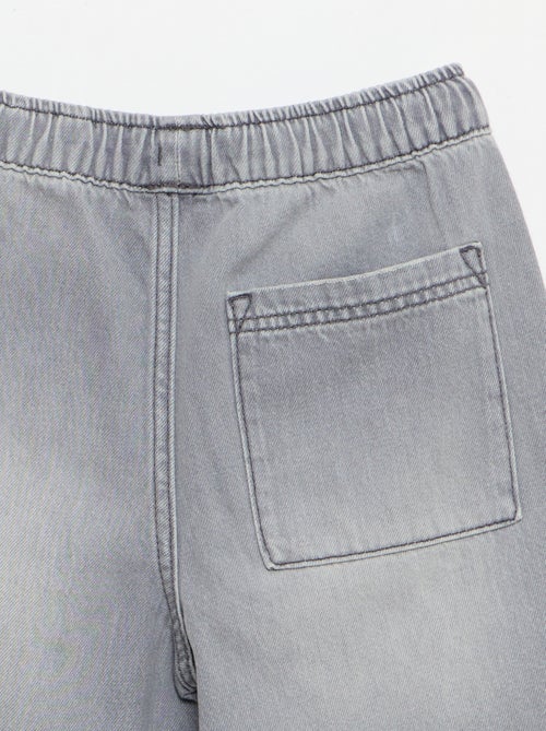 Denim-Bermuda mit Kordelzug - Kiabi