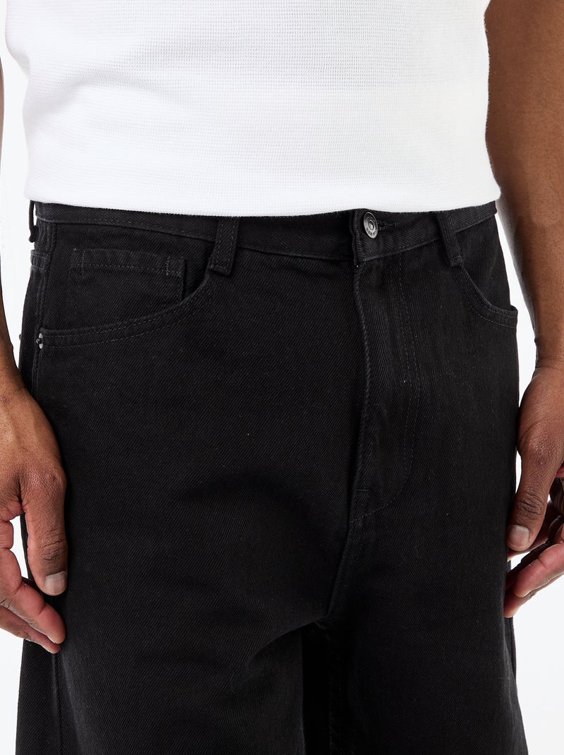 Denim Bermuda Shorts Black - Kiabi