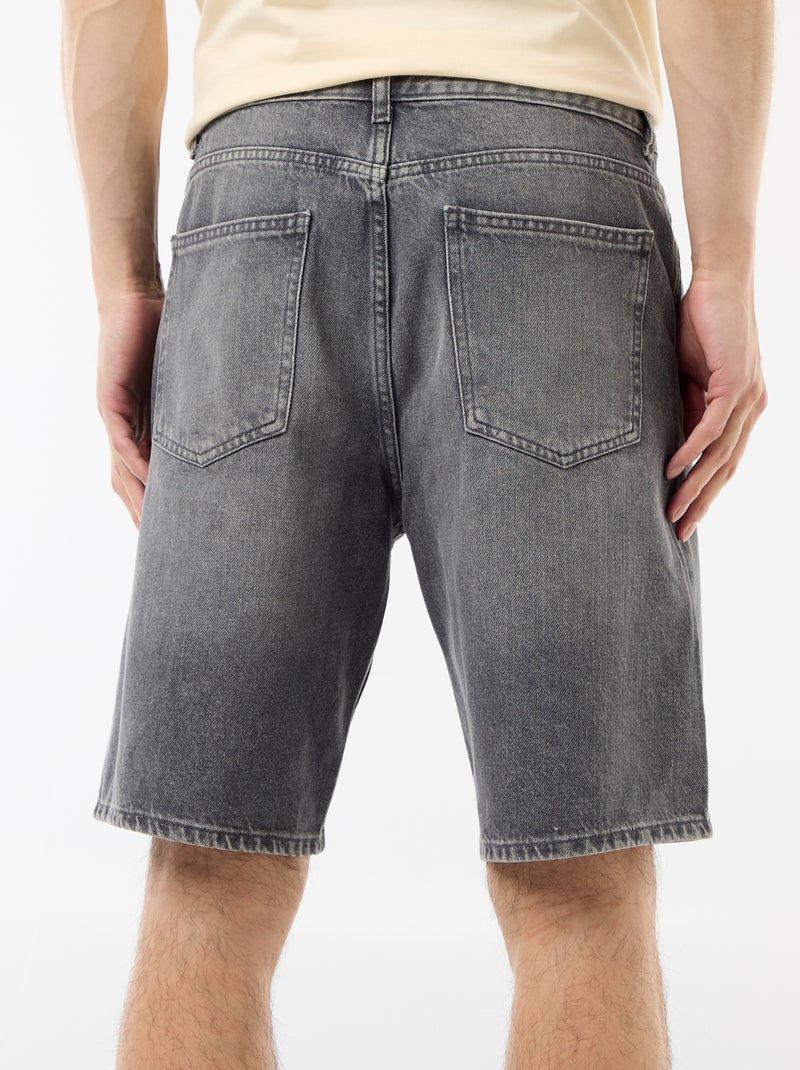 Denim Bermuda Shorts Grey - Kiabi