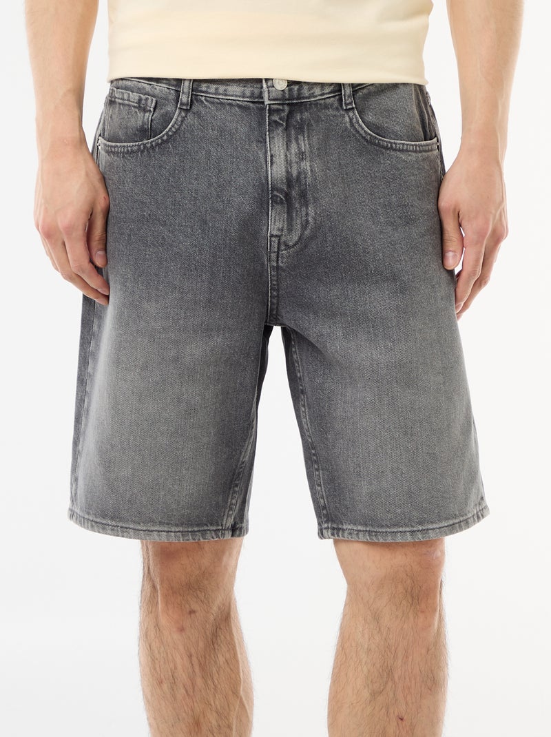 Denim Bermuda Shorts Grey - Kiabi