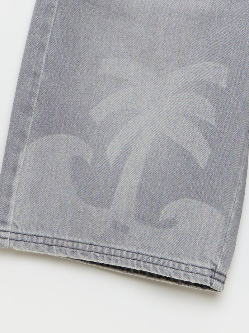 Denim Bermuda Shorts with Drawstrings Grey - Kiabi