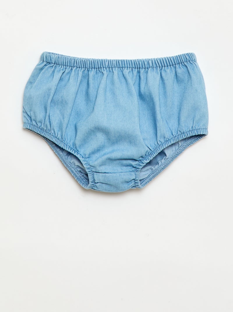 Denim Dress & Bloomers Set - 2-Piece Blue - Kiabi