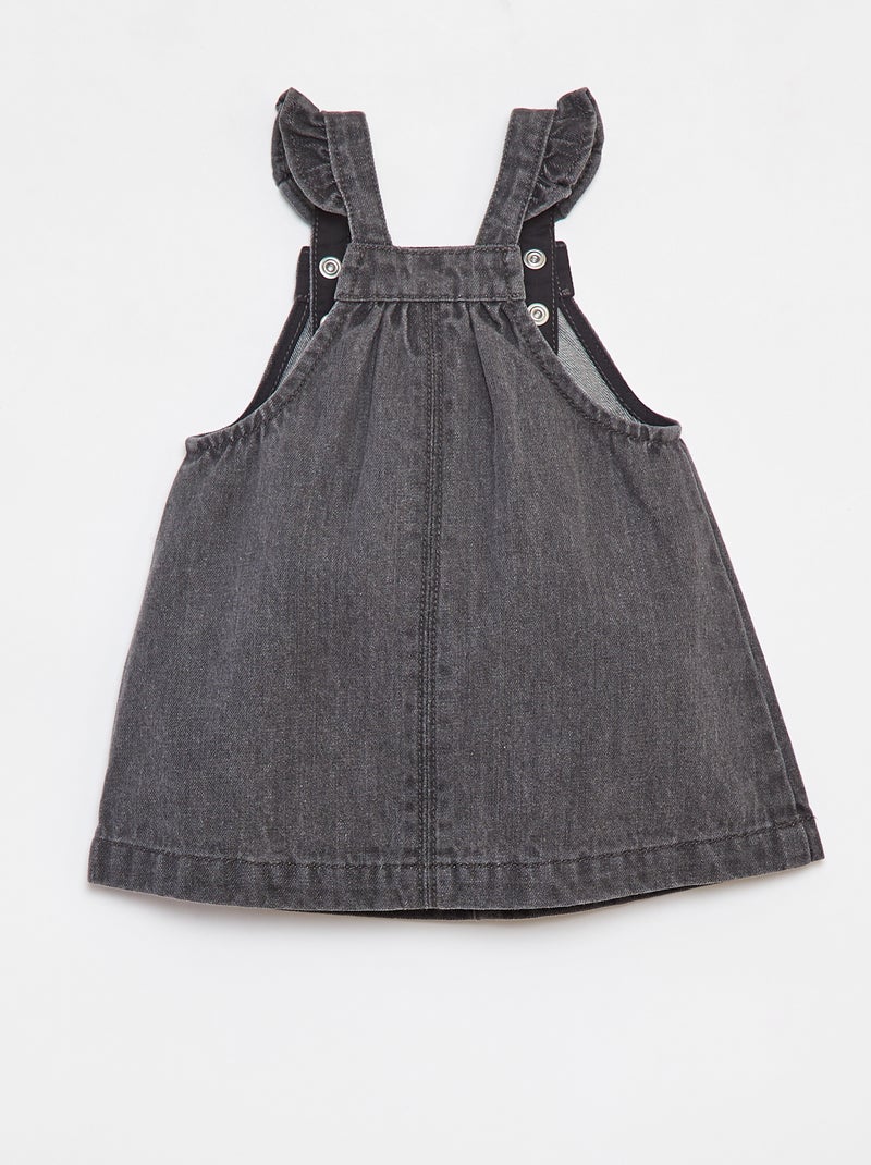 Denim dungaree dress Black - Kiabi