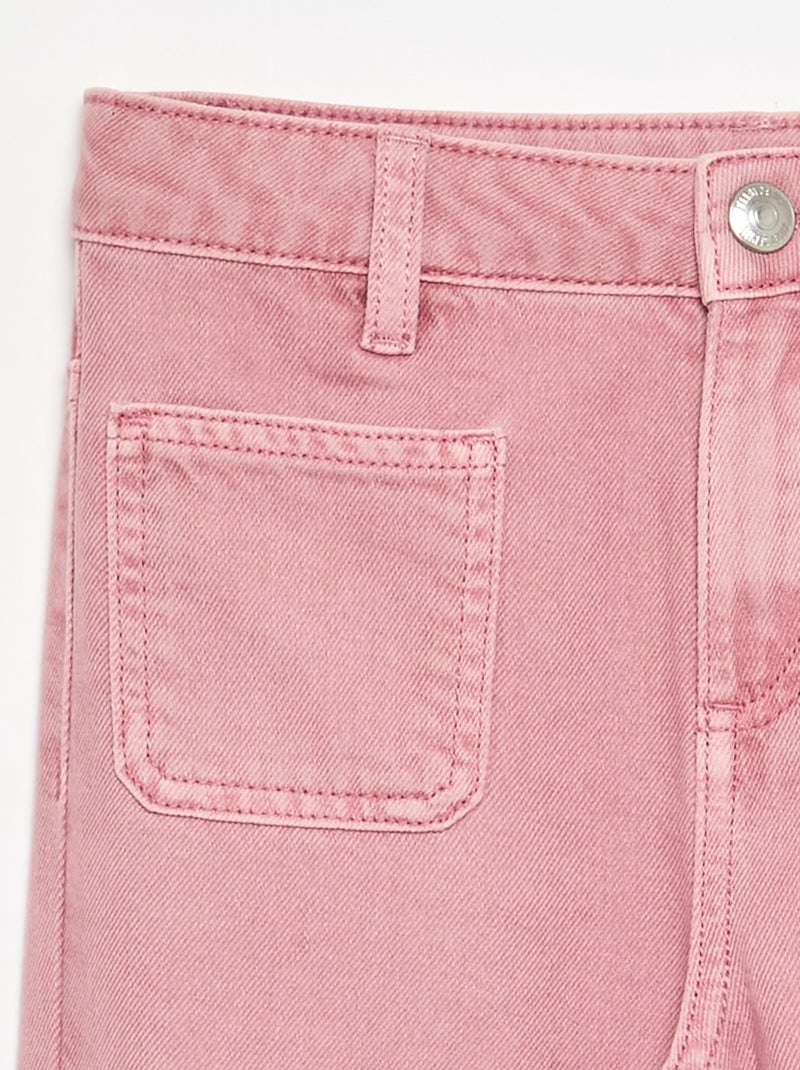 Denim Flare Trousers Pink - Kiabi