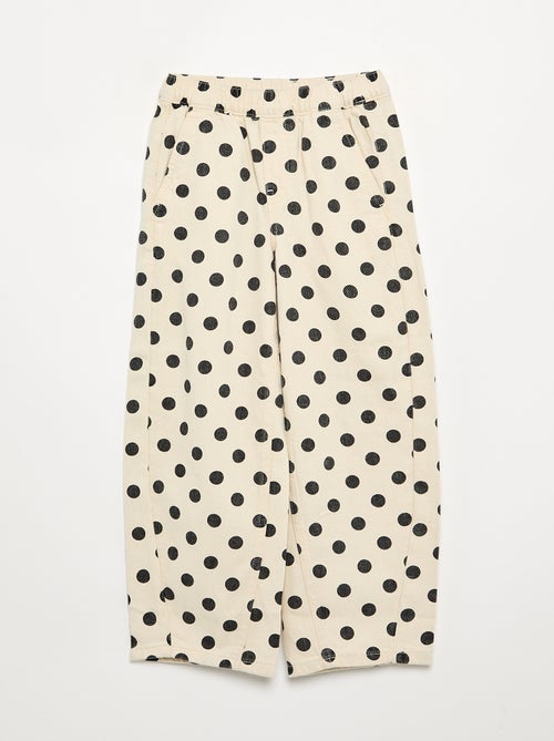 Denim forme barrel imprimé 'pois' - Kiabi