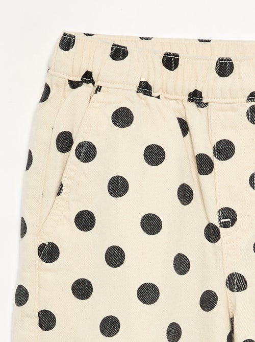 Denim forme barrel imprimé 'pois' - Kiabi