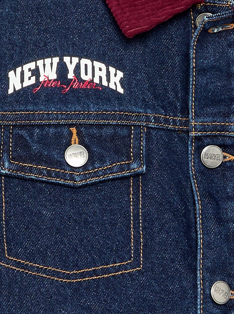 Denim-Jacke 'Marvel' 'Spiderman' mit Kontrastkragen Blau - Kiabi