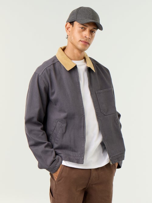 Denim jacket with corduroy collar - Kiabi