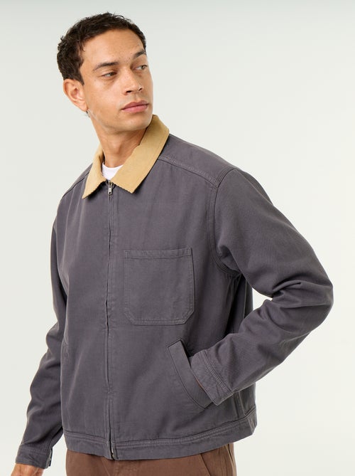 Denim jacket with corduroy collar - Kiabi