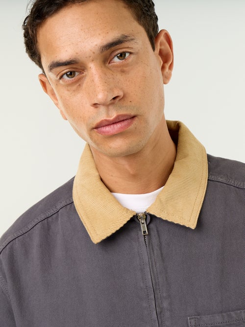Denim jacket with corduroy collar - Kiabi