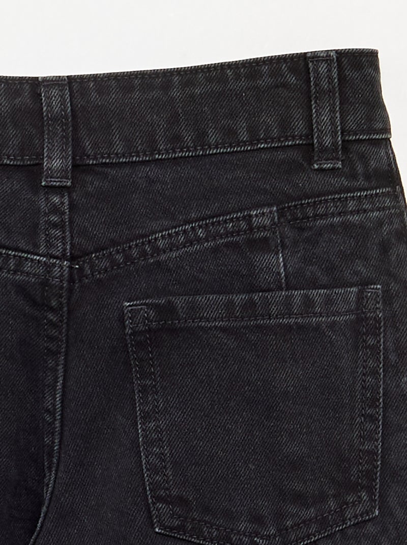 Denim jeans with printed panels Black - Kiabi