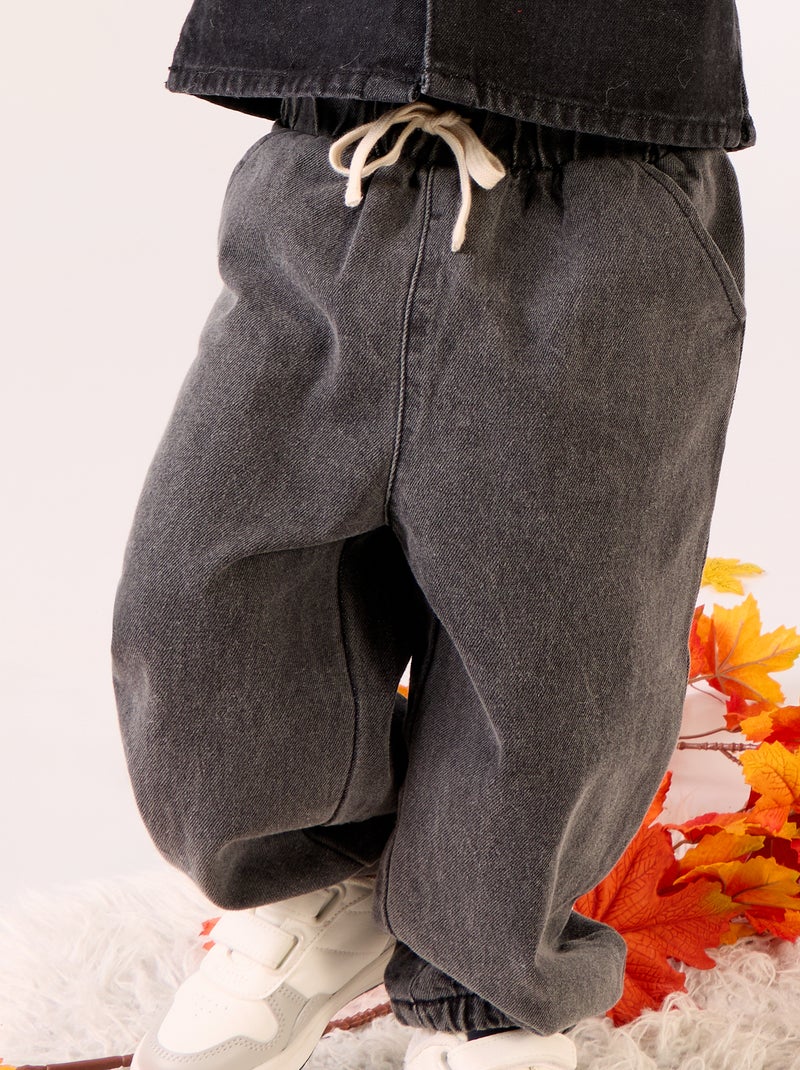 Denim Jogger Pants Grey - Kiabi