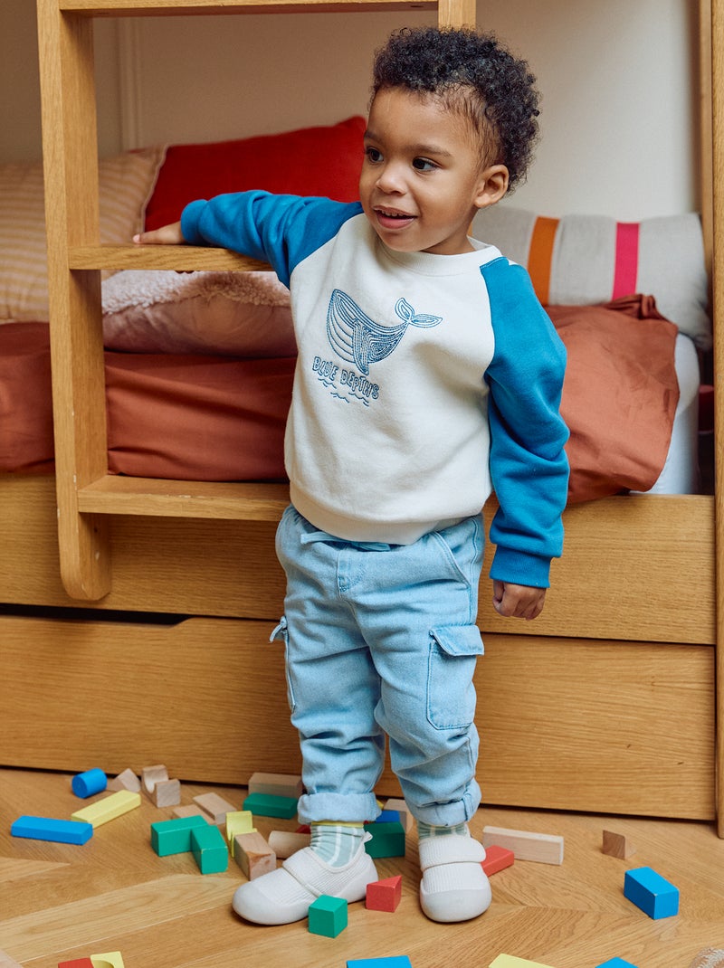 Denim-Jogginghose mit Taschen Blau - Kiabi