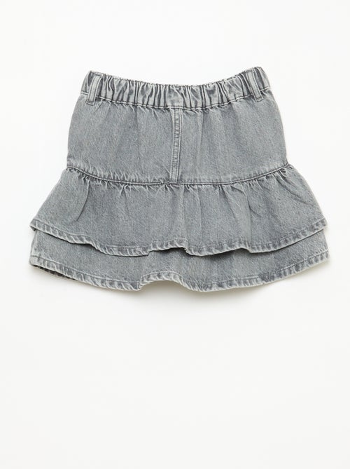 Denim-Jupe mit Rüschen - Kiabi