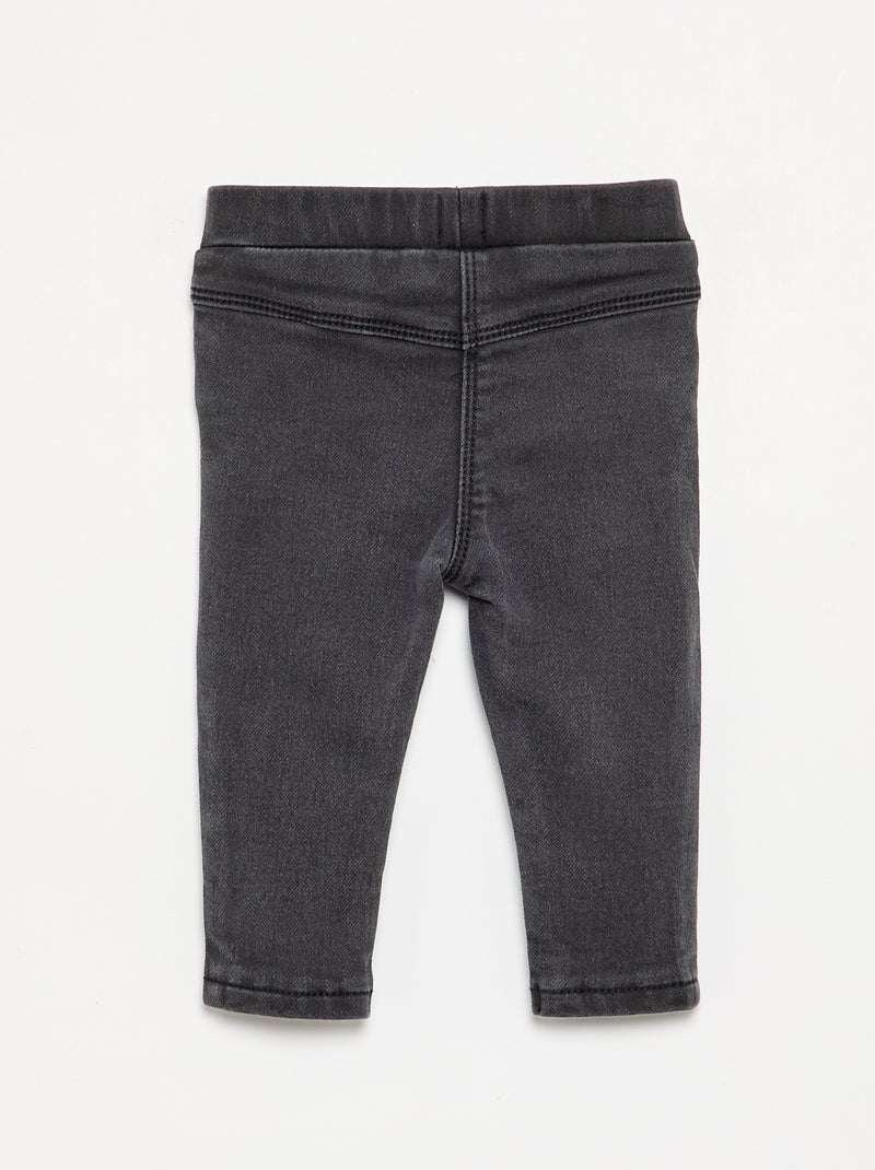 Denim-look stretch jeggings Black - Kiabi