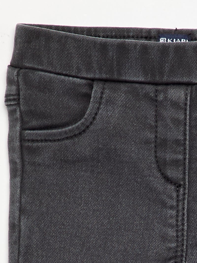 Denim-look stretch jeggings Black - Kiabi