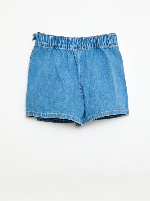 Denim Mini Skort with Tie Details - Kiabi