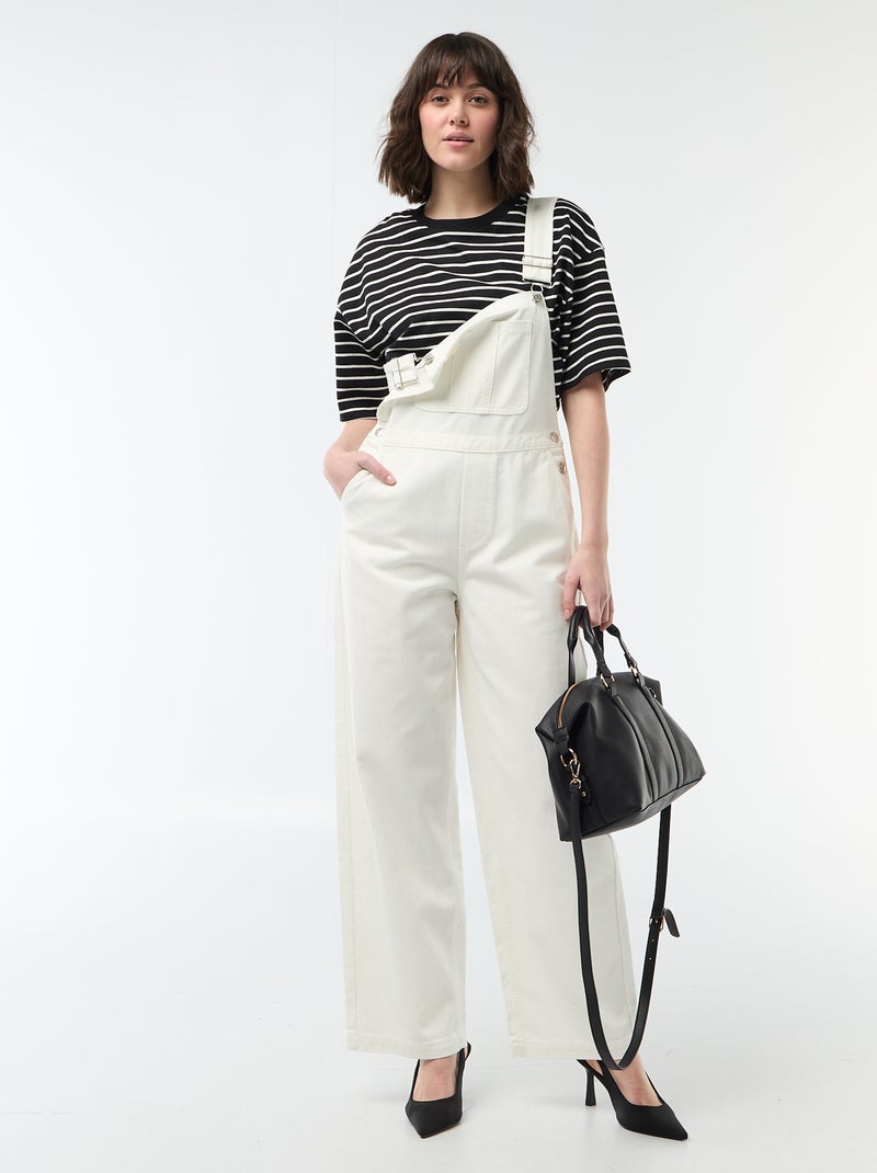 Denim Overalls with Front Pocket White - Kiabi
