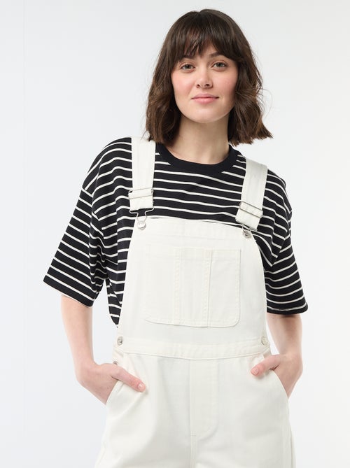Denim Overalls with Front Pocket - Kiabi Denim Overalls with Front Pocket - Kiabi