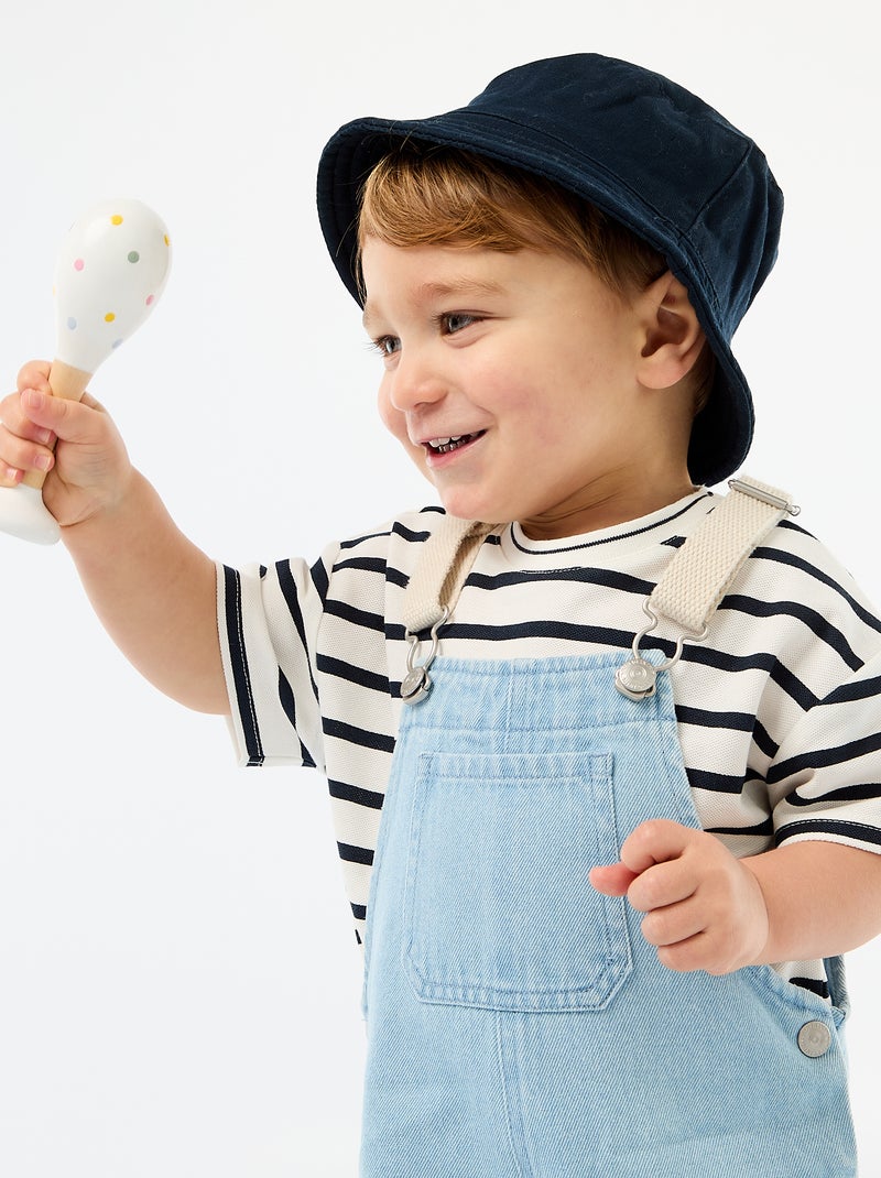 Denim Overalls with Patch Pocket Blue - Kiabi