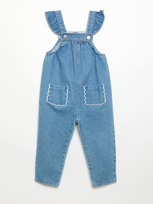 Denim overalls with ruffled straps - Kiabi