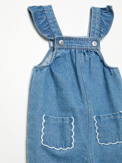 Denim overalls with ruffled straps - Kiabi