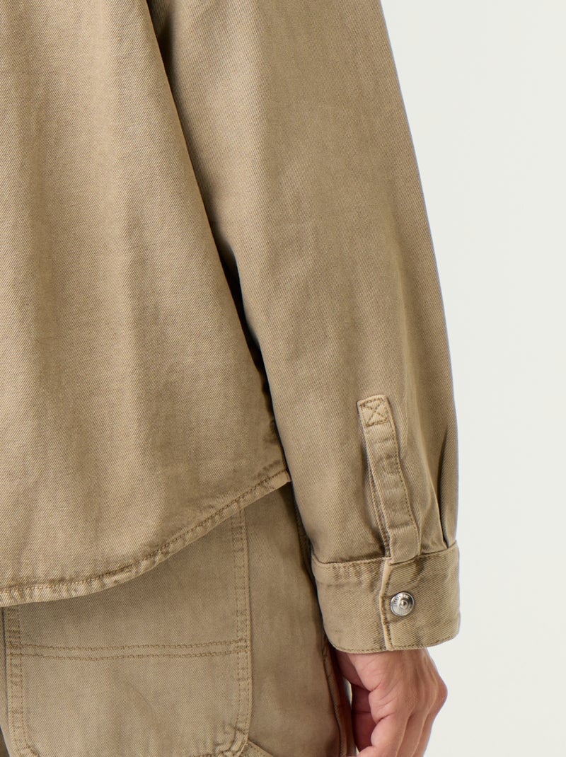 Denim Overshirt Beige - Kiabi