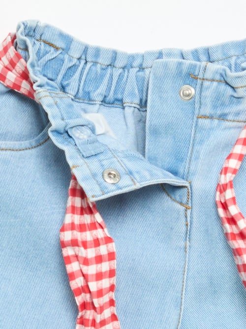 Denim Pants with Tie Belt - Kiabi Denim Pants with Tie Belt - Kiabi