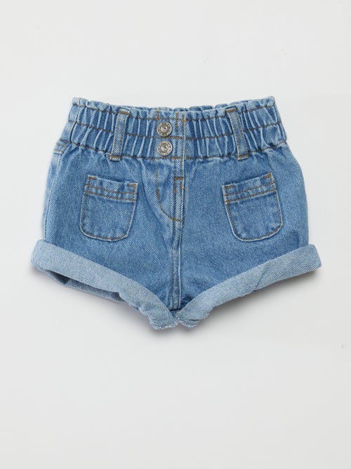 Denim paperbag shorts - Kiabi