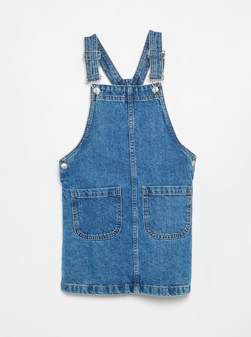 Denim pinafore dress with 2 patch pockets - Kiabi