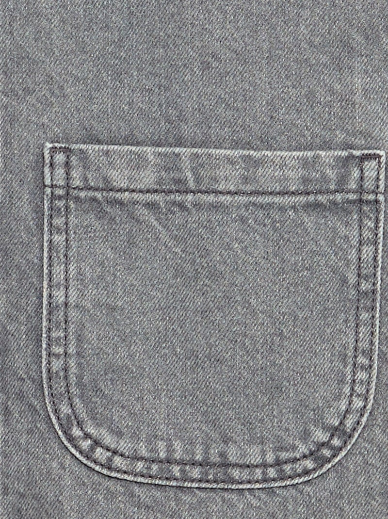 Denim pinafore dress with 2 patch pockets Grey - Kiabi