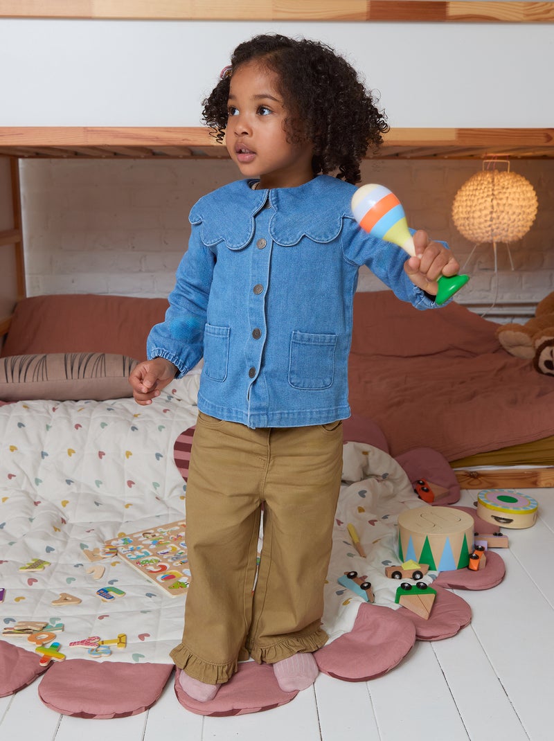 Denim shirt with Peter Pan collar Blue - Kiabi