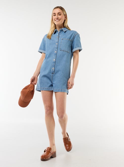 Denim Short Jumpsuit - Kiabi