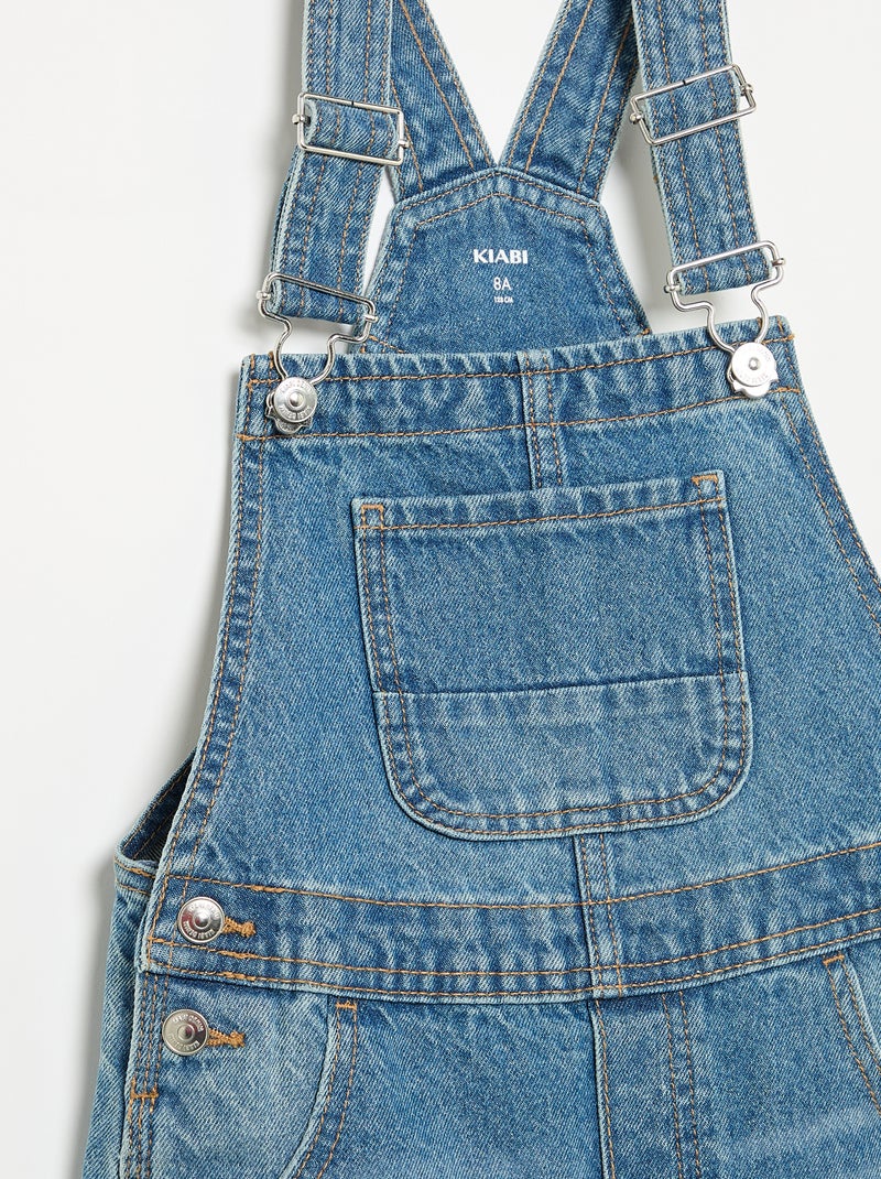 Denim Short Overalls Blue - Kiabi