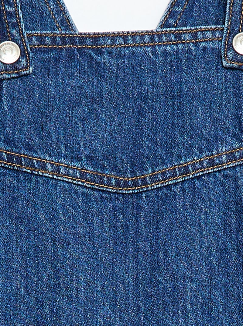 Denim Short Overalls Dress Blue - Kiabi
