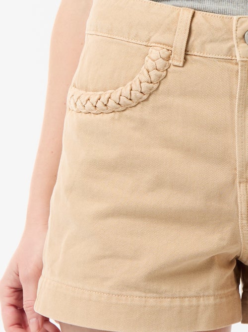 Denim shorts with braided pockets - Kiabi