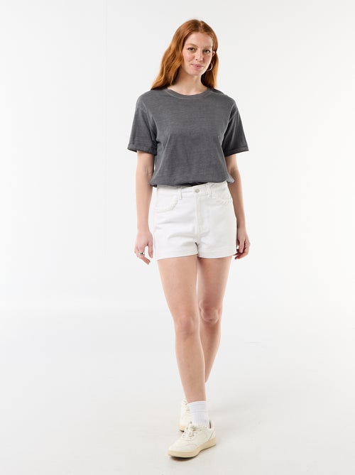 Denim shorts with braided pockets - Kiabi