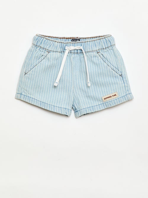 Denim shorts with drawstrings - Kiabi