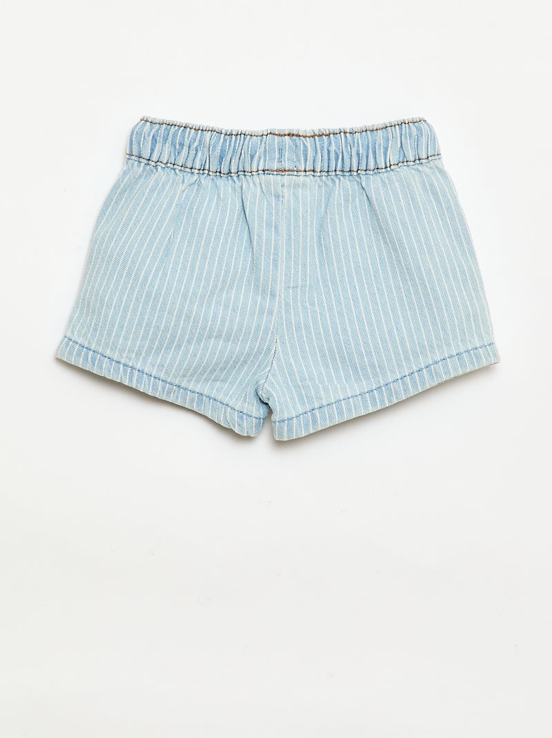 Denim shorts with drawstrings Blue - Kiabi