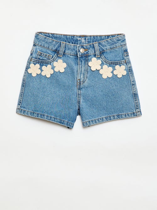 Denim shorts with embroidery - Kiabi