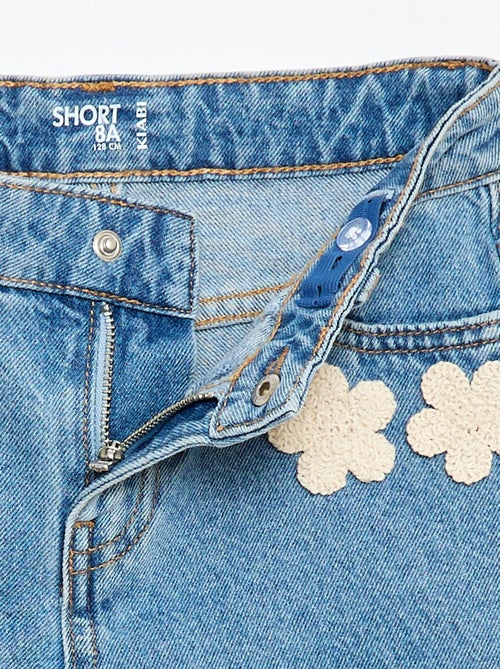 Denim shorts with embroidery - Kiabi