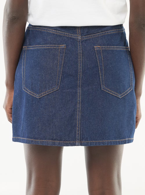 Denim skirt with braided pockets - Kiabi