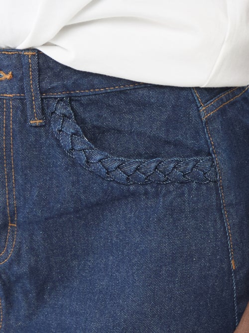 Denim skirt with braided pockets - Kiabi