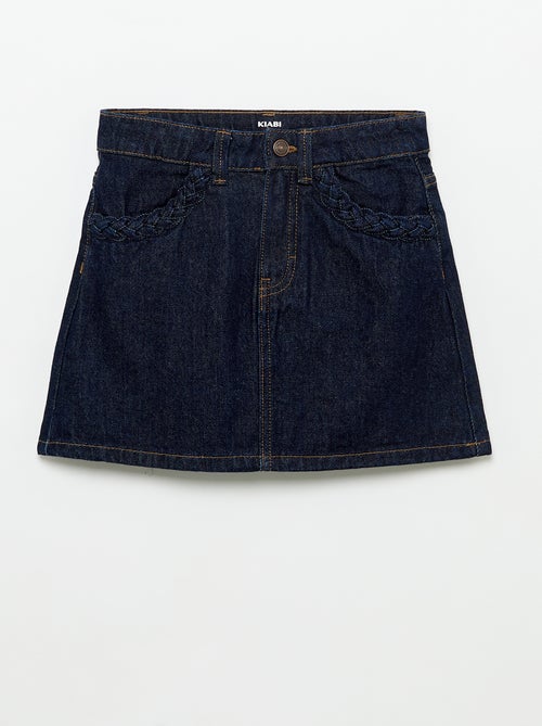 Denim skirt with braided pockets - Kiabi