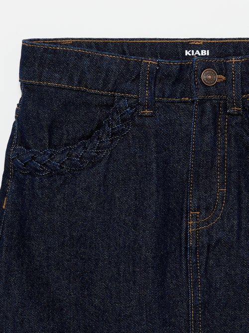 Denim skirt with braided pockets - Kiabi